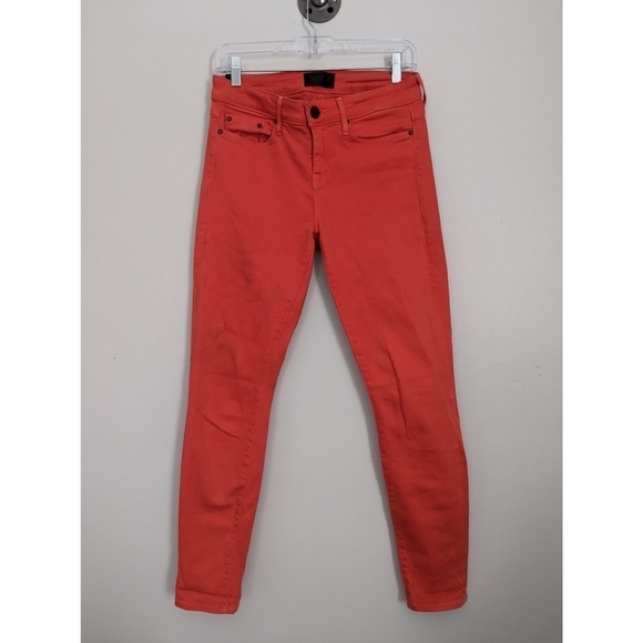 VINCE Skinny Ankle Colored Jeans in Geranium - Picture 2 of 8